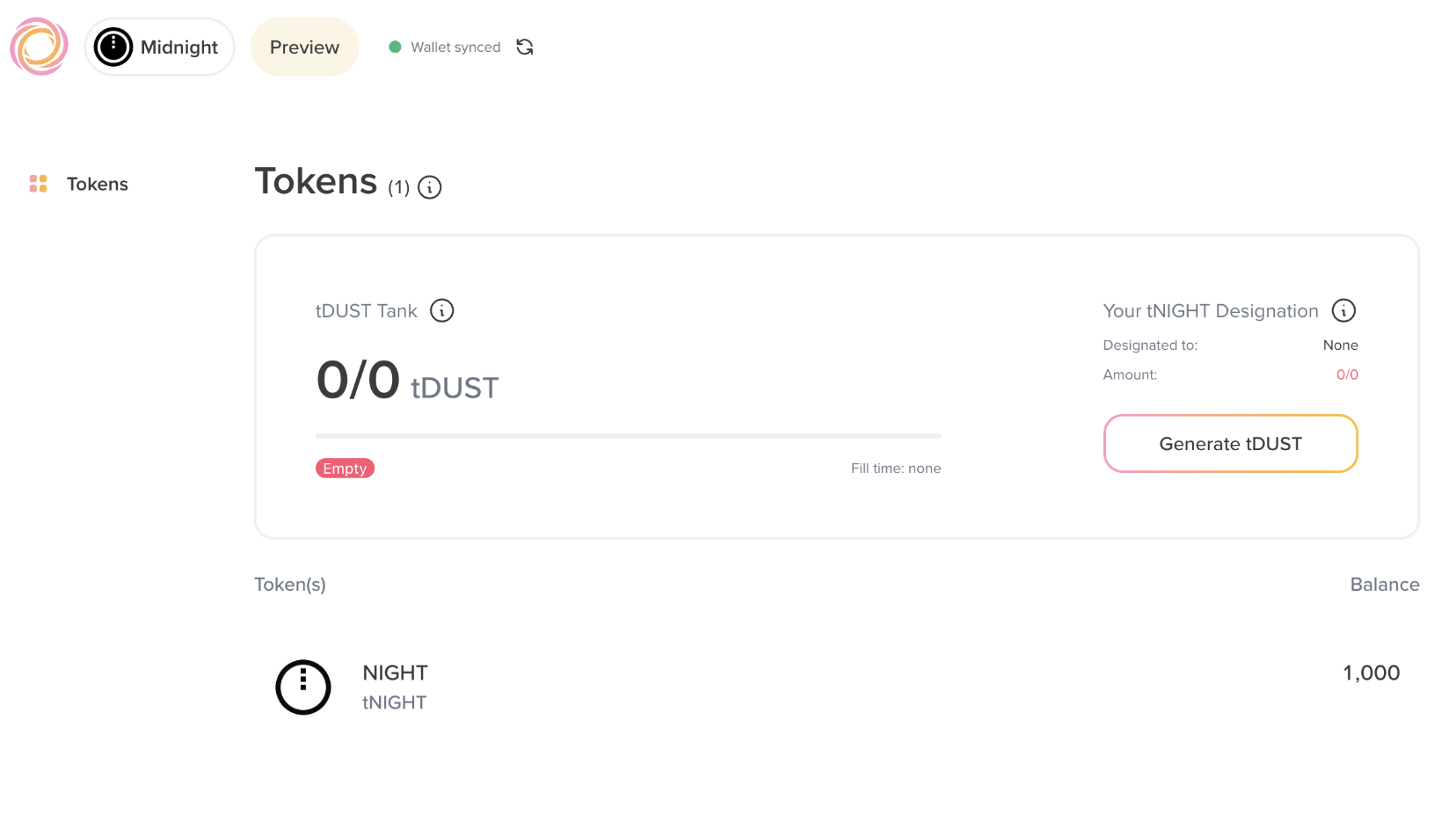 Generate tDUST